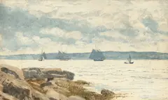 Winslow Homer, Sailboats at Gloucester, 1880, watercolor and pencil on paper
