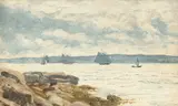 Winslow Homer, Sailboats at Gloucester, 1880, watercolor and pencil on paper