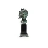 Evelyn Beatrice Longman, Head of Bacchante (Peggy or The Laughing Girl), bronze with verdigris patina