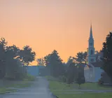 Stephen Hannock, Nocturne with New England Church, 1986, oil on canvas