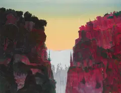 Stephen Hannock, Blacklight Landscape, 1978, oil on canvas