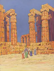 Eleanor Parke Custis, Karnak, gouache and charcoal on paper