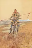 Olaf Carl Seltzer, Native American on Horseback, watercolor and gouache on paper