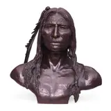 Ernest Berke, Crazy Horse, bronze with brown patina
