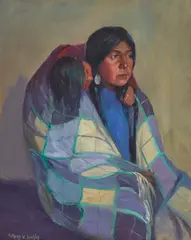 Kathryn W. Leighton, Wife and Child of Bull Plume, circa 1925, oil on canvas
