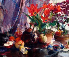 Nicolai Fechin, Still Life Fruit and Flowers, 1934, oil on canvas