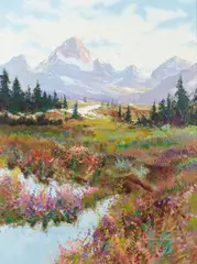 Thomas A. Dedecker, Springtime (Tetons), oil on canvas