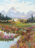 Thomas A. Dedecker, Springtime (Tetons), oil on canvas