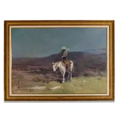 Ernest Chiriaka, Lone Rider, oil on canvas