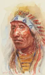Joe Neil Beeler, Osage Warrior, Cheyenne Scout, Mountain Chief and White Mountain Apache (a group of four)