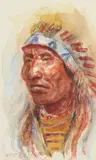 Joe Neil Beeler, Osage Warrior, Cheyenne Scout, Mountain Chief and White Mountain Apache (a group of four)