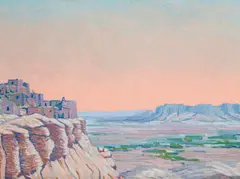 Oscar Jacobson, Acoma Pueblo, oil on canvas