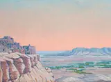 Oscar Jacobson, Acoma Pueblo, oil on canvas