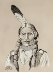 David Powell, Blackfoot Heraldry, The Bear Spear and Portrait of a man (a group of three), various sizes