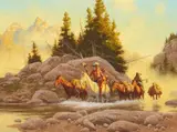 In the Shallows by Frank McCarthy, oil on panel, sold Nov 2022