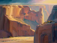 Canyon De Chelly by Charles H. Pabst, oil on canvas, sold Nov 2022