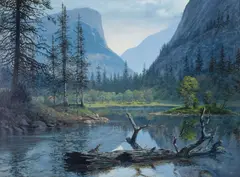 James A. Fetherolf, Yosemite Reflections, oil on board