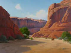 Canyon Shadows by David Chapple, oil on canvas affixed to board, offered Nov 2022