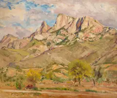 Paul Dougherty, Arizona Spring or Spring in the Desert, oil on canvasboard