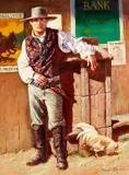 Don Prechtel, Butch Cassidy, oil on canvasboard