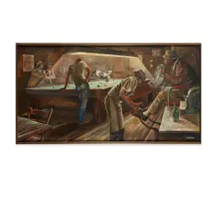 Ernie Barnes, Games and Shines, circa 1970, acrylic on canvas
