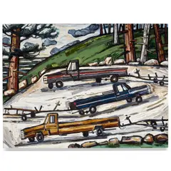 David Bates, Trucks and Trailers, 1991, oil on canvas