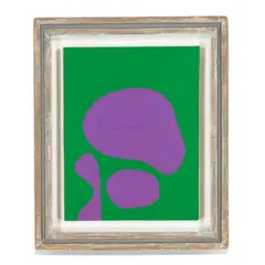 Frederick Hammersley, Fat free, #16 1987, oil on rag paper on linen on wood in artist's frame