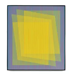 Sharing Color - Cool by Julian Stanczak, 2000, acrylic on board, sold Sep 2022