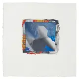 Larry Bell, Fraction 2122, 1996, aluminum and silicon monoxide collage on paper