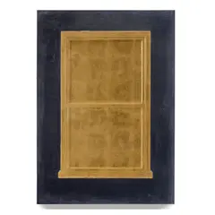 Blind Window #3 by Eric Orr, 1981-83, gold leaf and paint on incised lead over wood panel, sold Sep 2022