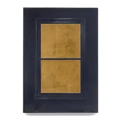 Blind Window #4 by Eric Orr, 1981-83, gold leaf and paint on incised lead over wood panel, sold Sep 2022