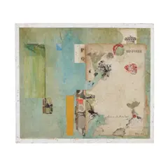 William Dole, History of the King, 1963, watercolor and printed paper collage on paper gessoed to Masonite