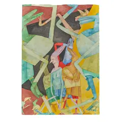 Gladys Nilsson, Going off the Edge, 1982, watercolor on paper
