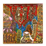 Maija Peeples-Bright, Leopards and Lupin, circa 1980s, oil on canvas