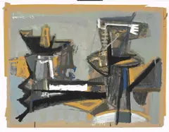 John Levee, Painting, 1953, gouache on paper