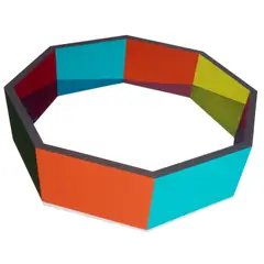 Octagon Ring (PTN 1042) by Ronald Davis, 2001, golden acrylics on Komatex expanded PVC, sold Sep 2022
