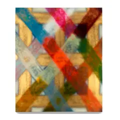 70-25 by Richard Jouharian, circa 1970, acrylic and mylar mounted on canvas, sold Sep 2022