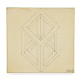 Sol LeWitt, Open Cube Drawing, 1974, ink on paper