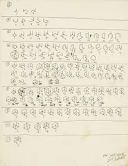 Working drawing for Incomplete Open Cubes by Sol LeWitt, circa 1974, ink on paper, sold Sep 2022