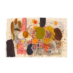 Channing Peake, Cactus Garden, circa early 1970s, gouache and paper collage on paper