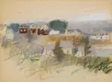 Wolf Kahn, The Red Barn, pastel on paper