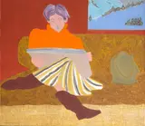 March Avery, Karla Drawing, 1990, oil on canvas