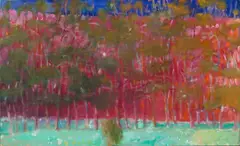 Wolf Kahn, Summer Trees Against a Deep Blue Sky, 1994, oil on canvas