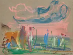 Paul Resika, Swirling Pink Clouds, 1999, pastel on paper