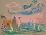 Paul Resika, Swirling Pink Clouds, 1999, pastel on paper