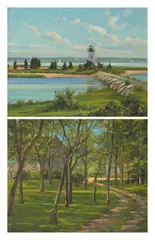 Frank Corso, Shadow Play and Morning Edgartown Light: A Pair of Works, 2001, oil on canvas laid down on board; oil on canvas laid down on panel
