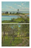 Frank Corso, Shadow Play and Morning Edgartown Light: A Pair of Works, 2001, oil on canvas laid down on board; oil on canvas laid down on panel