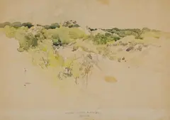 Charles Nicolas Sarka, Where Ocean Breezes Blow, graphite and watercolor on paper
