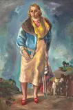 Jon Corbino, Portrait of Ann Brockman, circa 1938, oil on Masonite