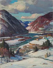 Vermont River Valley by Aldro Thompson Hibbard, oil on canvas laid down on board, sold Aug 2022